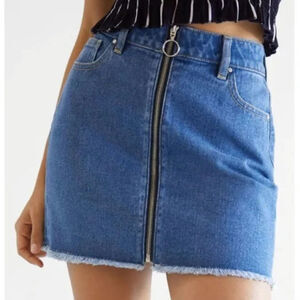 Pacsun middle full zipper denim mini skirt Size 28